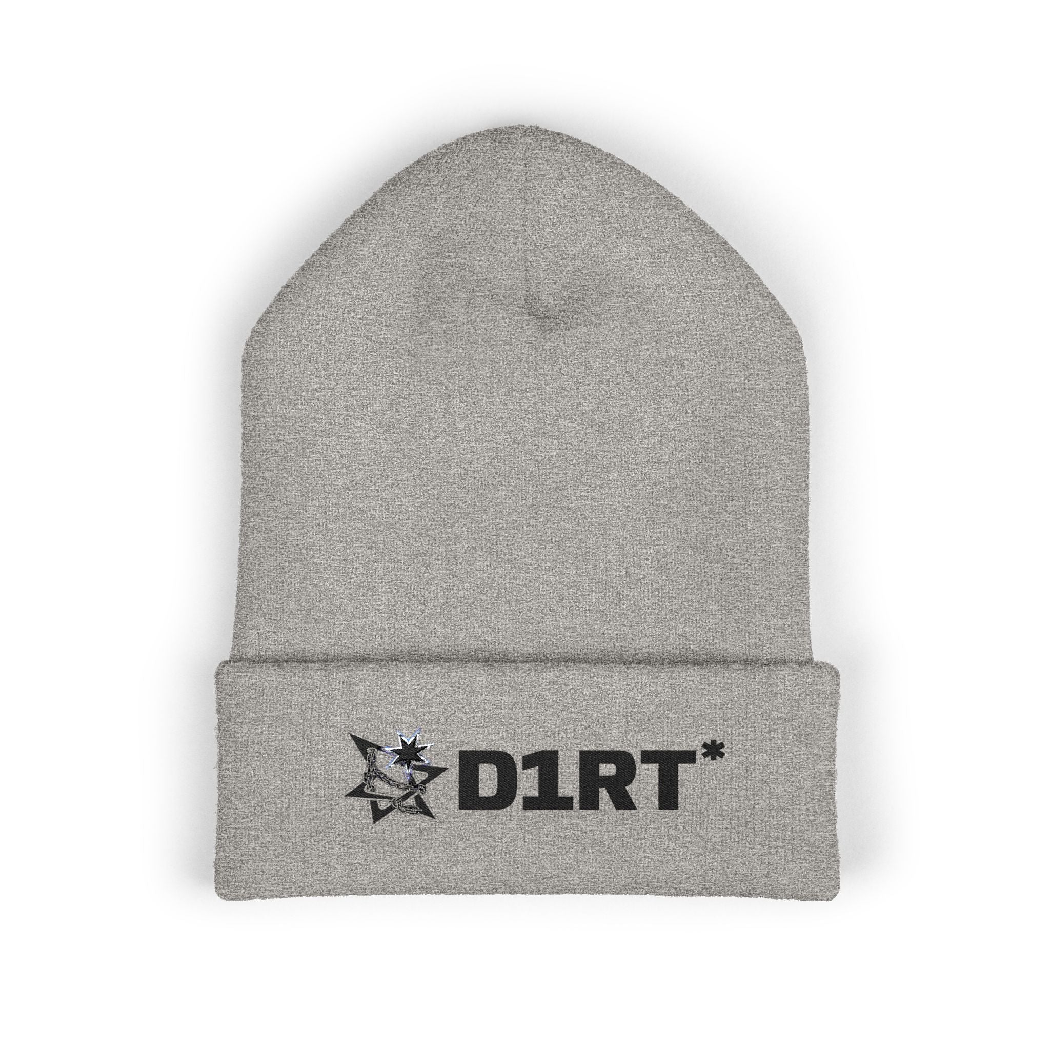 D1RT* Embroidered Beanie — Classic Cuffed Knit Cap
